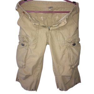 True Religion long cargo shorts khaki color